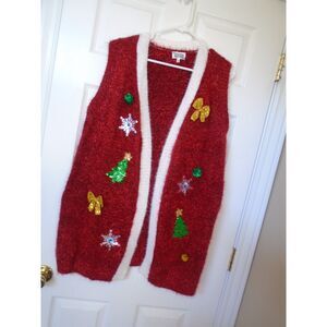 Christmas sweater vest size large New